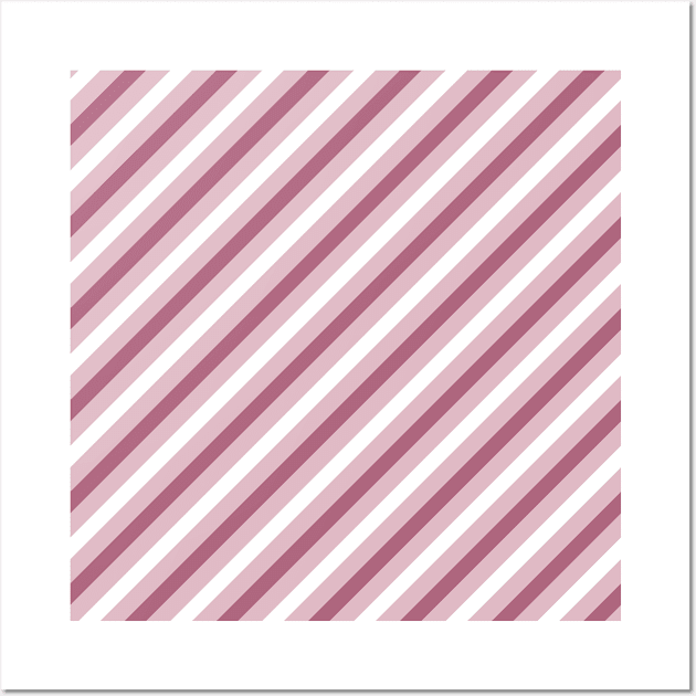 Pink diagonal stripes Wall Art by BKDesigns